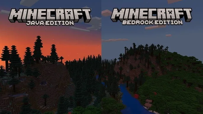 Minecraft Hileleri | Java & Bedrock Tüm Kodlar 2 Minecraft Hileleri Java Edition ve Bedrock Edition arasındaki grafik ve sürüm farklarını gösteren karşılaştırma görseli.
