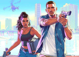 GTA 6 UGC Sistemi Oyunculara Servet Kazandırabilir GTA 6 ana karakterleri Lucia ve Jason Vice City sahilinde; arka planda UGC sistemiyle milyonlar kazandıracak şehir manzarası.