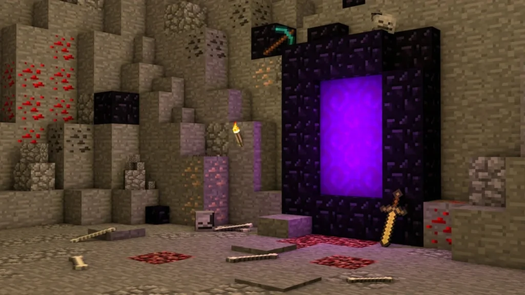 Minecraft Nether rehberi Nether portalı